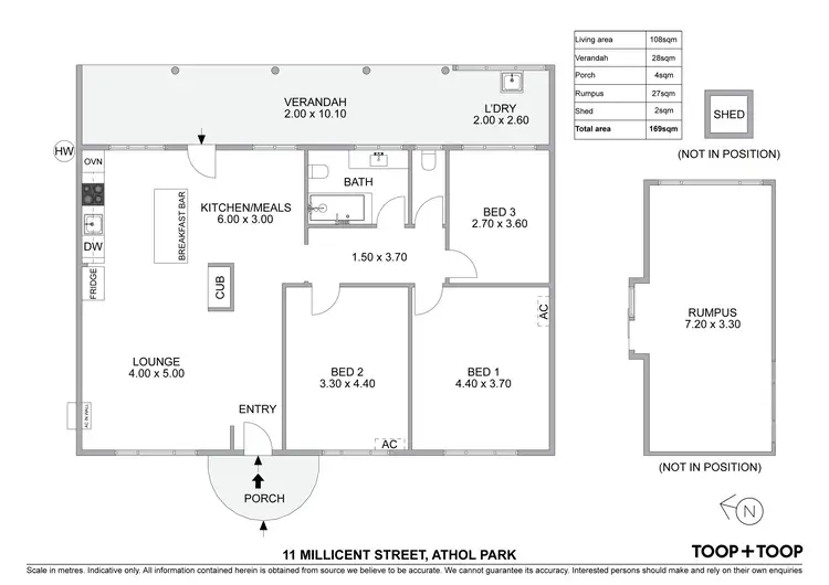 Floorplan of Homely house listing, 11 Millicent Street, Athol Park SA 5012