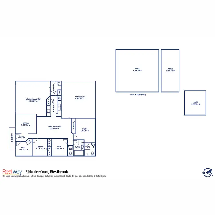 Floorplan of Homely house listing, 5 Kirralee Court, Westbrook QLD 4350