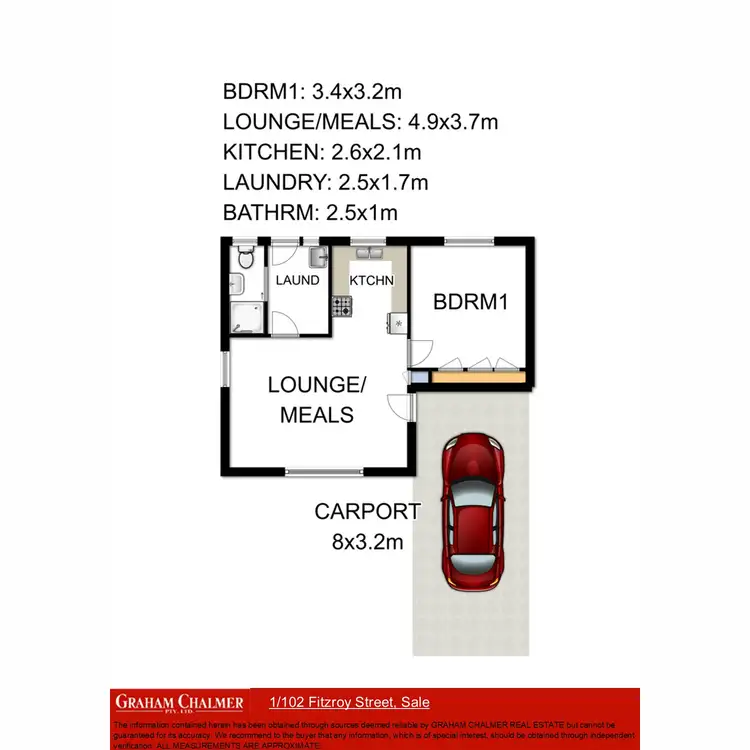 Floorplan of Homely unit listing, 1/102 Fitzroy Street, Sale VIC 3850