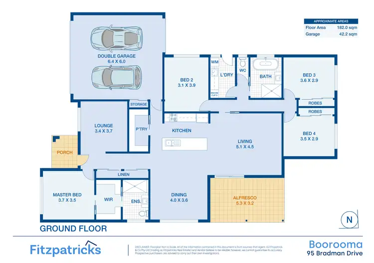 Floorplan of Homely house listing, 95 Bradman Drive, Boorooma NSW 2650