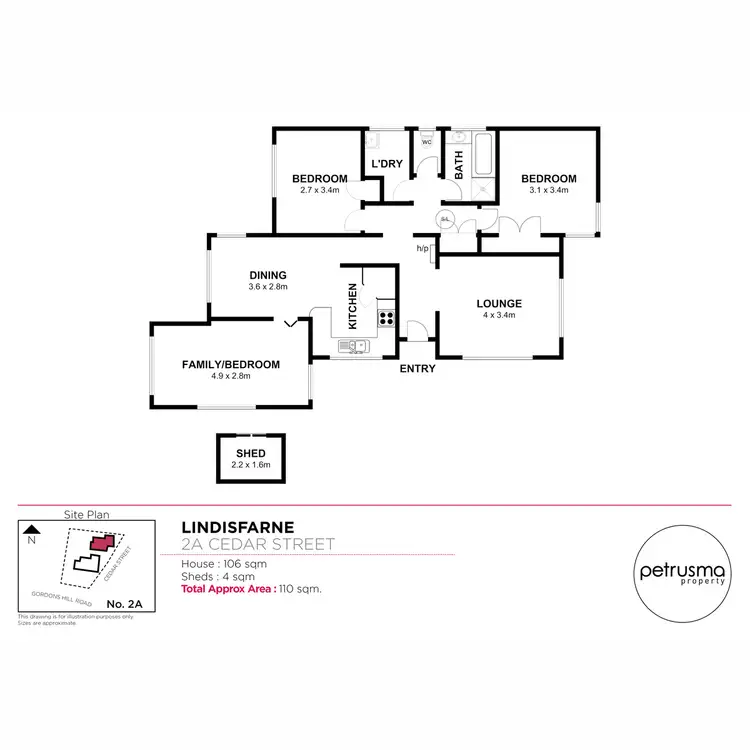 Floorplan of Homely house listing, 2A Cedar Street, Lindisfarne TAS 7015