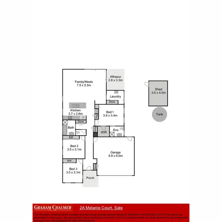 Floorplan of Homely house listing, 2A Melanie Court, Sale VIC 3850