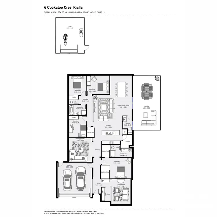 Floorplan of Homely house listing, 6 Cockatoo Crescent, Kialla VIC 3631