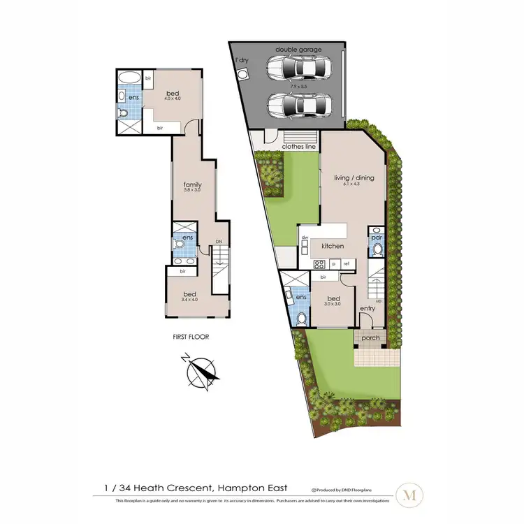 Floorplan of Homely townhouse listing, 2/34 Heath Crescent, Hampton East VIC 3188