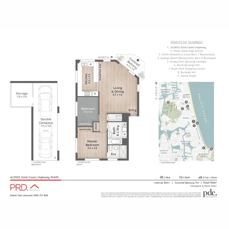 Floorplan of Homely apartment listing, 6/2032 Gold Coast Highway, Miami QLD 4220