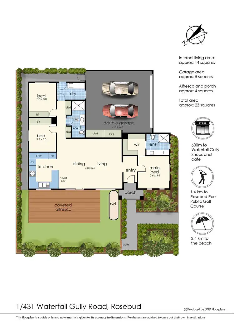Floorplan of Homely unit listing, 1/431 Waterfall Gully Road, Rosebud VIC 3939