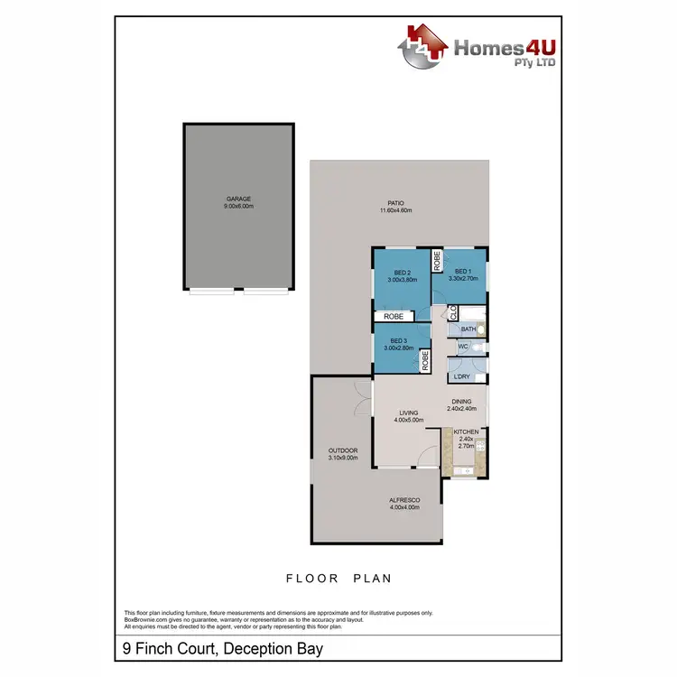 Floorplan of Homely house listing, 9 Finch Court, Deception Bay QLD 4508
