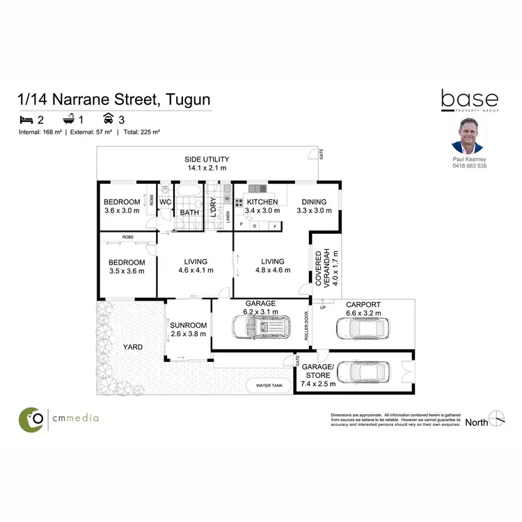 Floorplan of Homely semi-detached listing, 1/14 Narrane Street, Tugun QLD 4224