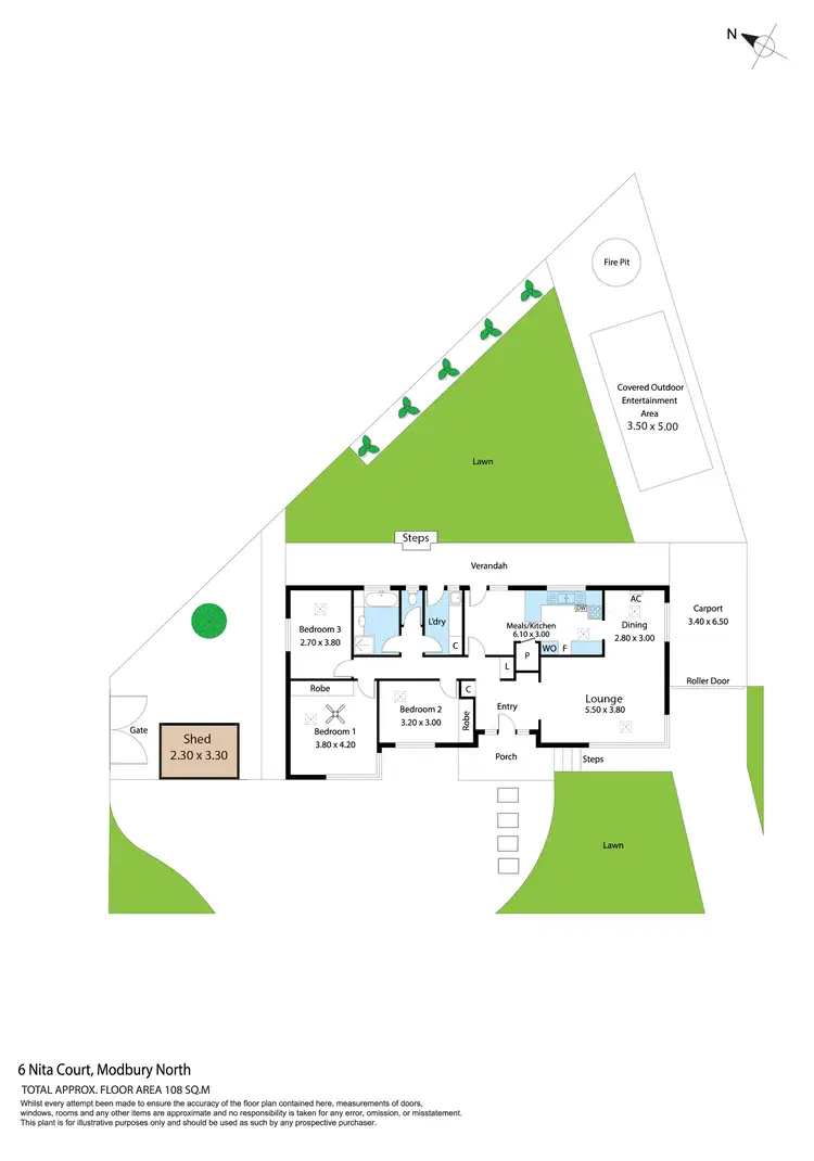 Floorplan of Homely house listing, 6 Nita Court, Modbury North SA 5092