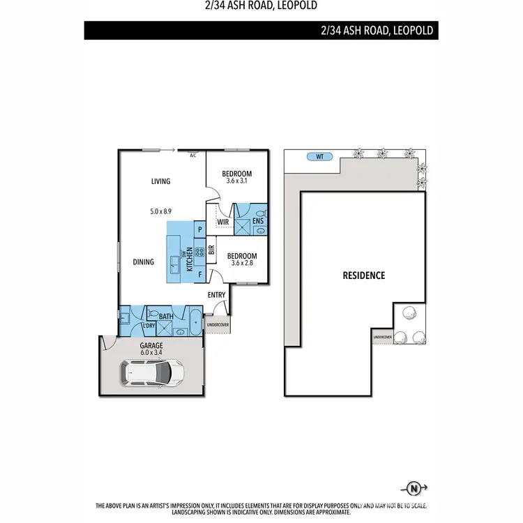 Floorplan of Homely townhouse listing, 2 & 3/34 Ash Road, Leopold VIC 3224