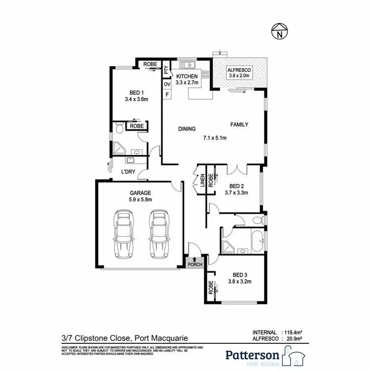 Floorplan of Homely villa listing, 3/7 Clipstone Close, Port Macquarie NSW 2444