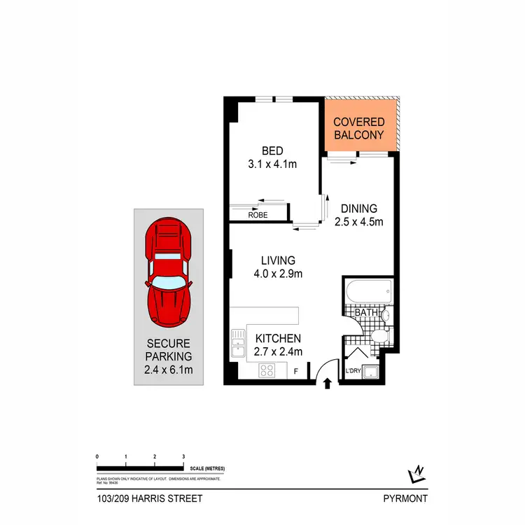 Floorplan of Homely apartment listing, 103/209 Harris Street, Pyrmont NSW 2009