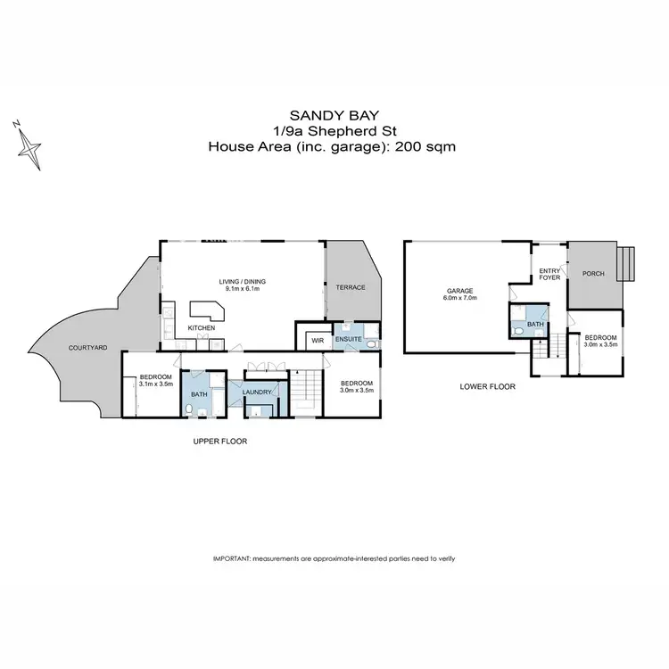 Floorplan of Homely house listing, 1/9A Shepherd Street, Sandy Bay TAS 7005