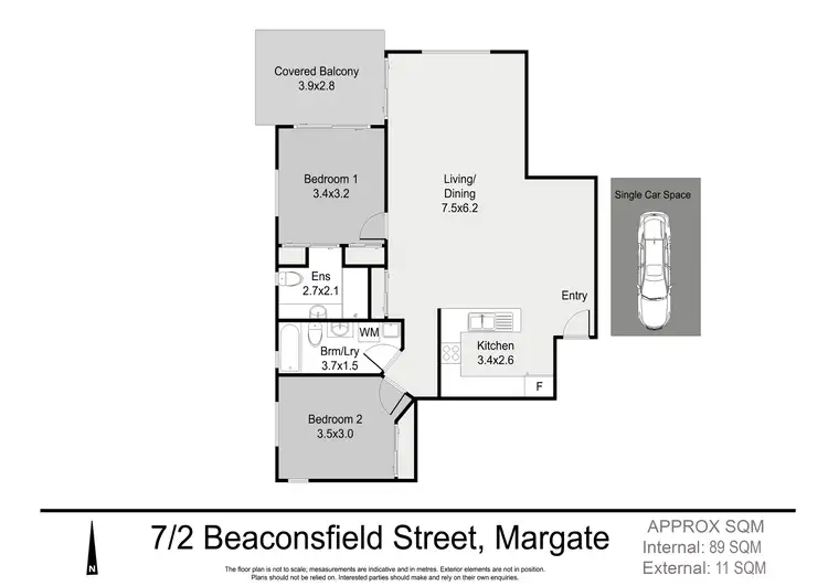 Floorplan of Homely unit listing, 7/2 Beaconsfield Street, Margate QLD 4019