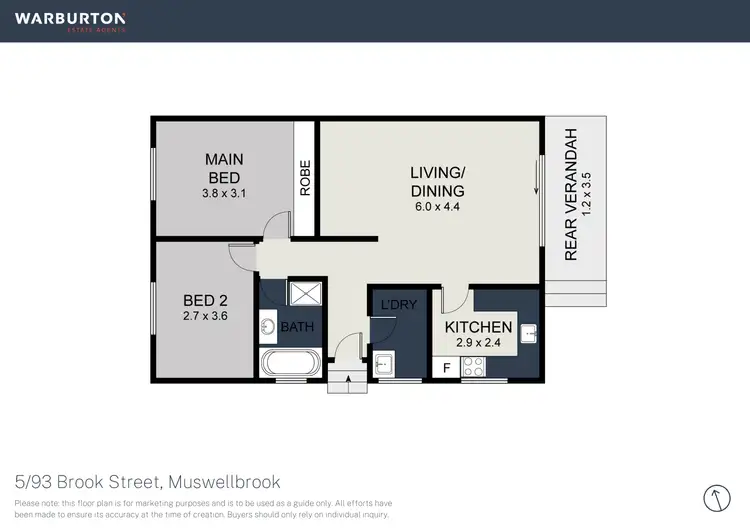Floorplan of Homely unit listing, 5/93 Brook Street, Muswellbrook NSW 2333