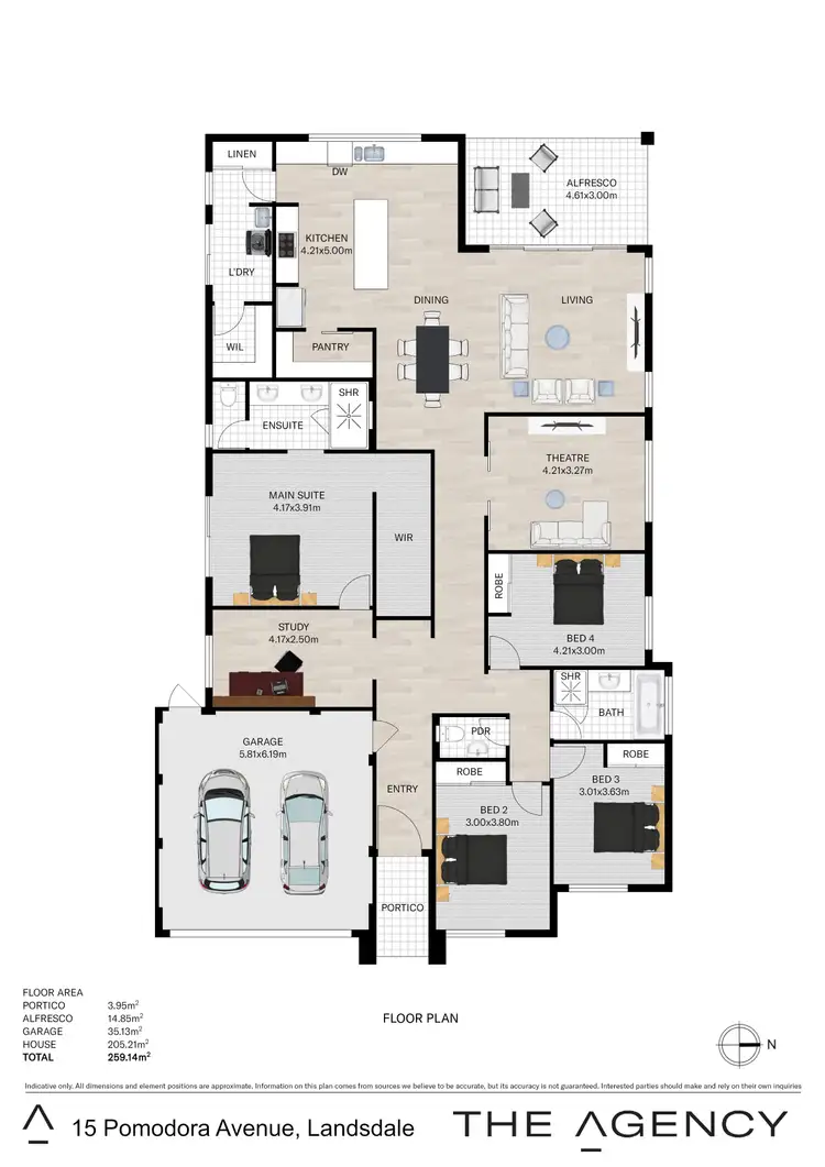 Floorplan of Homely house listing, 15 Pomodora Avenue, Landsdale WA 6065