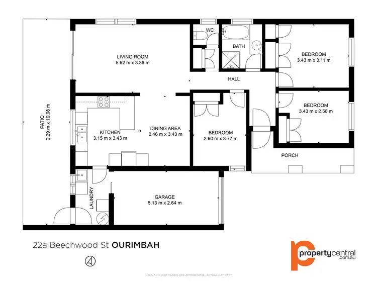 Floorplan of Homely semi-detached listing, 22a Beechwood Street, Ourimbah NSW 2258
