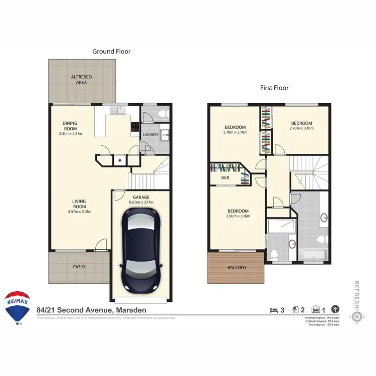 Floorplan of Homely townhouse listing, 57/21-29 Second Avenue, Marsden QLD 4132