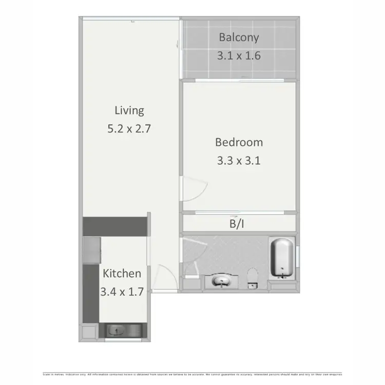 Floorplan of Homely apartment listing, 1/205 Boundary Street, Spring Hill QLD 4000
