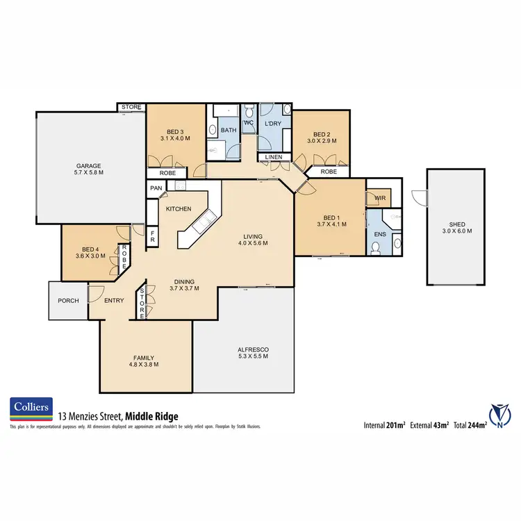 Floorplan of Homely house listing, 13 Menzies Street, Middle Ridge QLD 4350