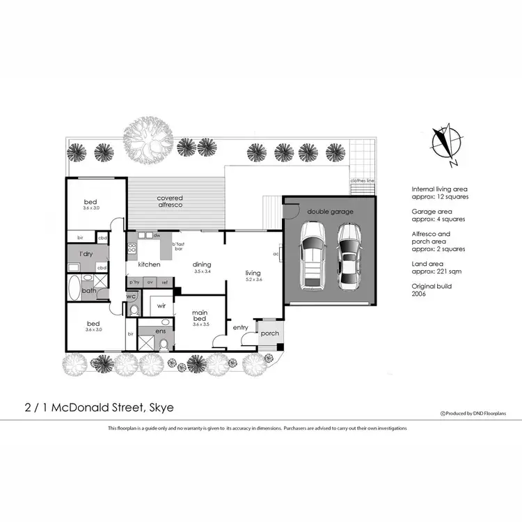 Floorplan of Homely unit listing, 2/1 McDonald Street, Skye VIC 3977