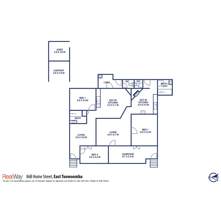 Floorplan of Homely flat listing, A&B/86 Hume Street`, East Toowoomba QLD 4350