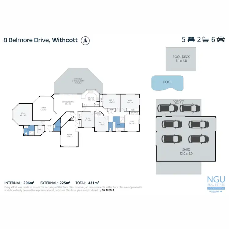 Floorplan of Homely house listing, 8 Belmore Drive, Withcott QLD 4352