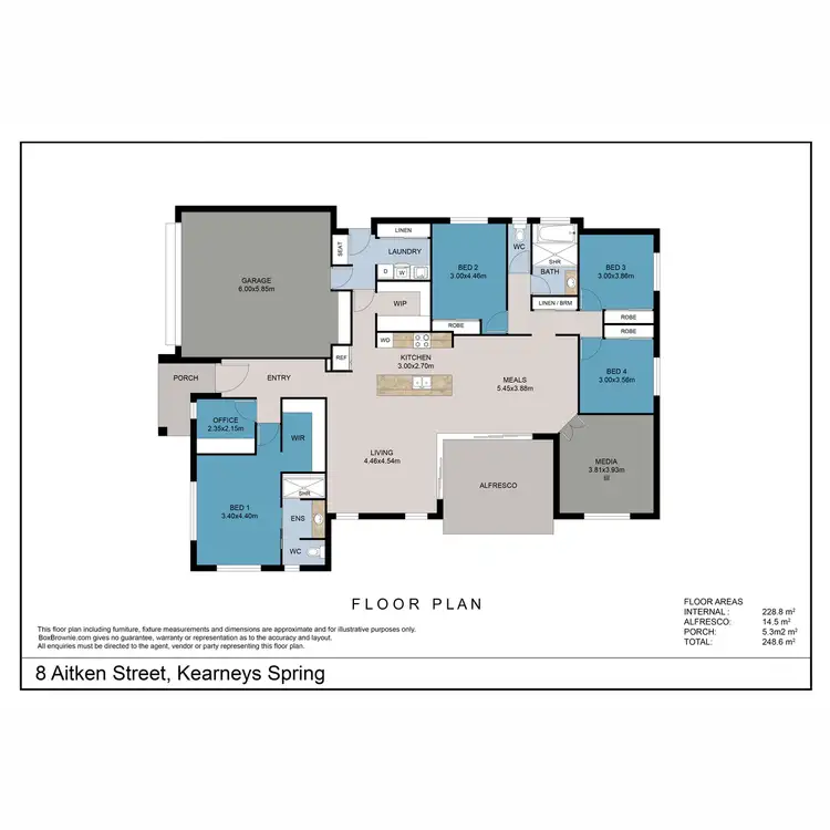 Floorplan of Homely house listing, 8 Aitken Street, Kearneys Spring QLD 4350