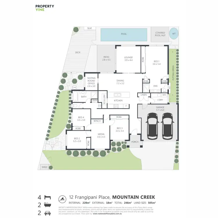 Floorplan of Homely house listing, 12 Frangipani Place, Mountain Creek QLD 4557