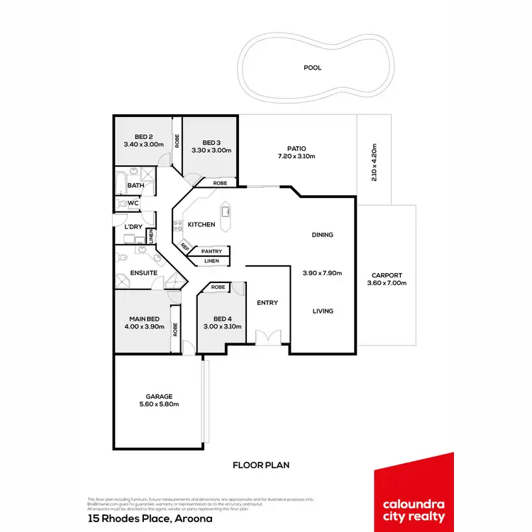 Floorplan of Homely house listing, 15 Rhodes Place, Aroona QLD 4551