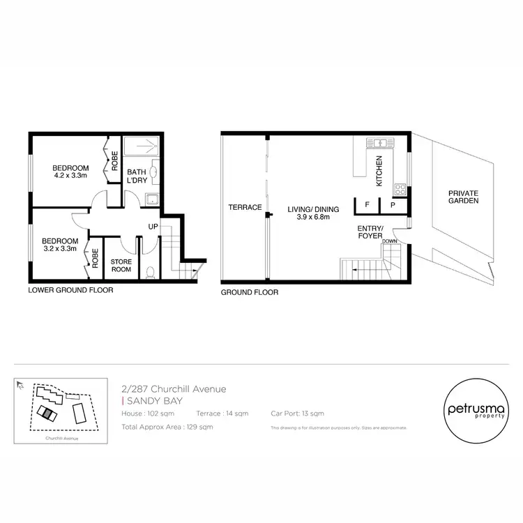 Floorplan of Homely unit listing, 2/287 Churchill Avenue, Sandy Bay TAS 7005