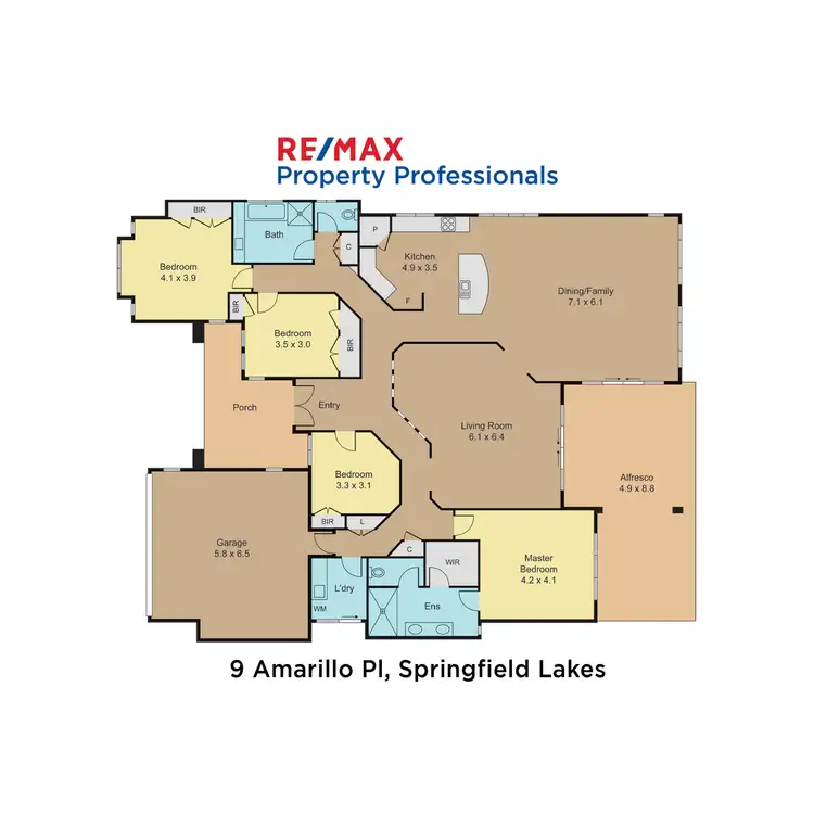 Floorplan of Homely house listing, 9 Amarillo Place, Springfield Lakes QLD 4300
