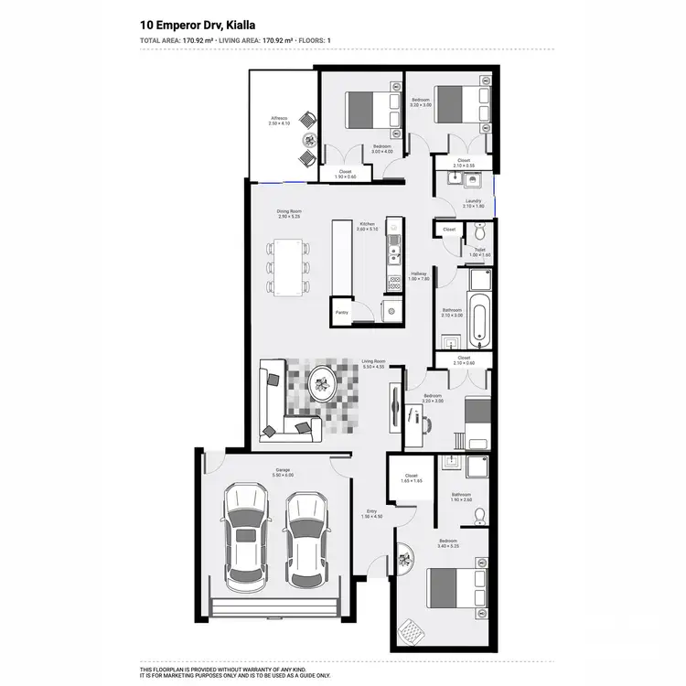 Floorplan of Homely house listing, 10 Emperor Road, Kialla VIC 3631