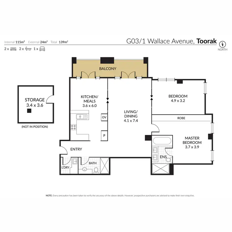 Floorplan of Homely apartment listing, GO3/1 Wallace Avenue, Toorak VIC 3142