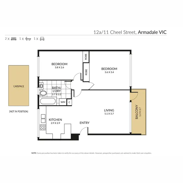 Floorplan of Homely apartment listing, 12A/11 Cheel Street, Armadale VIC 3143
