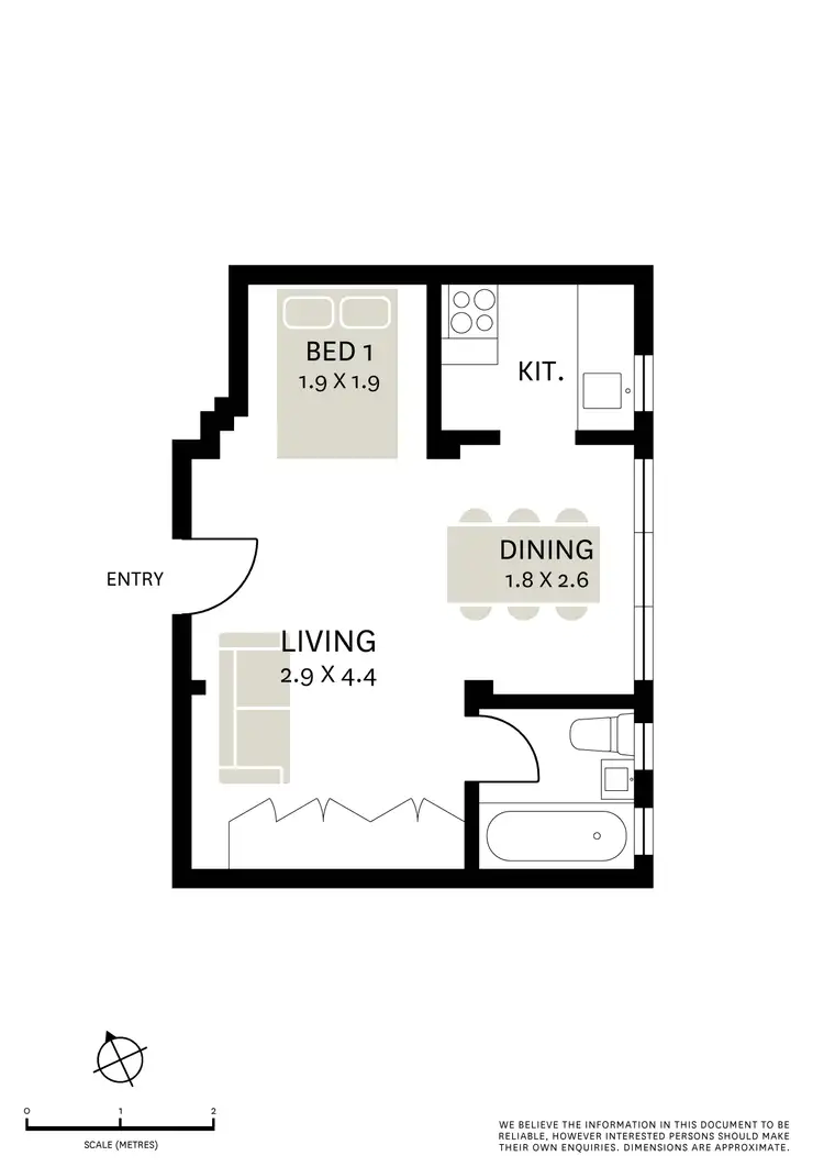Floorplan of Homely studio listing, 28/64 Bayswater Road, Rushcutters Bay NSW 2011