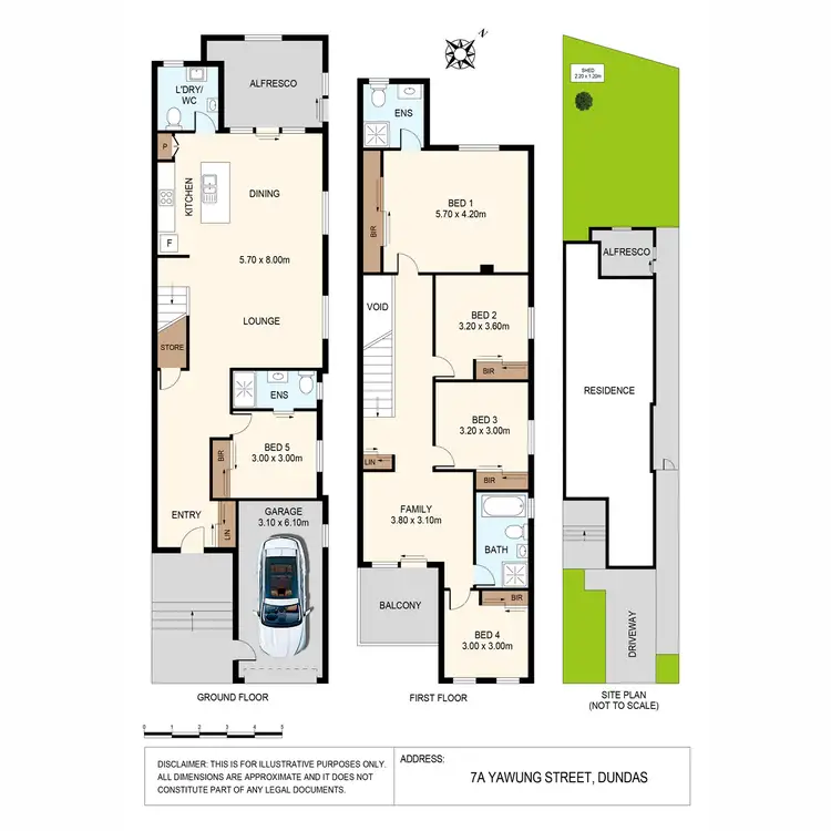 Floorplan of Homely semi-detached listing, 7A Yawung Street, Dundas NSW 2117