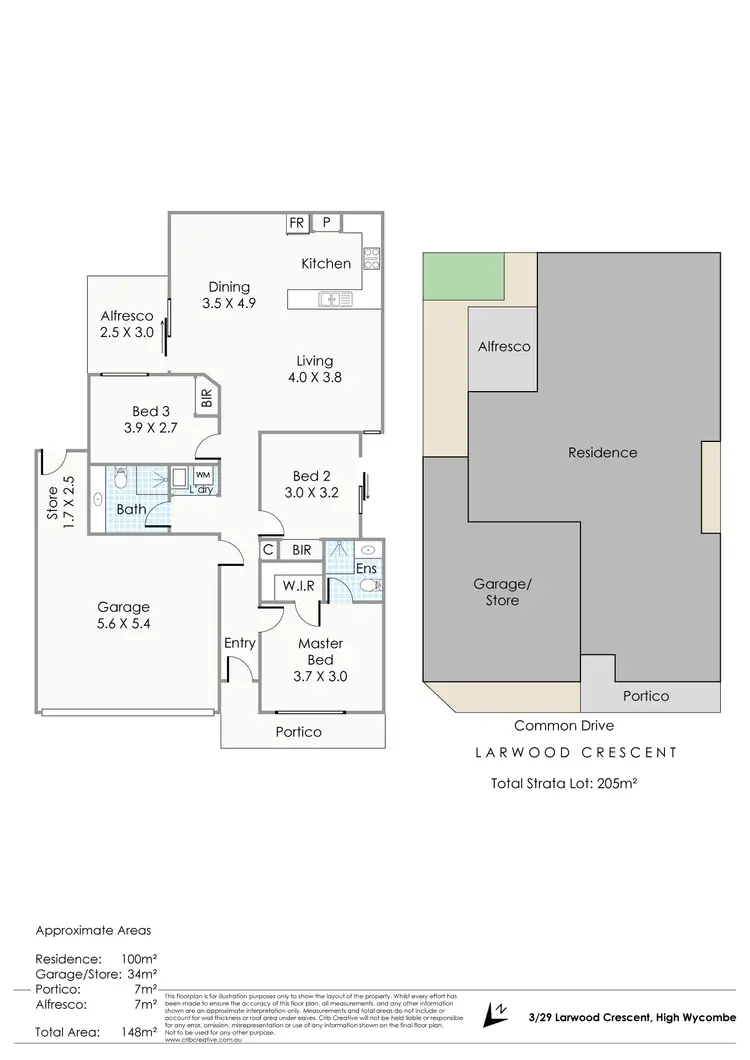 Floorplan of Homely house listing, 3/29 Larwood Crescent, High Wycombe WA 6057