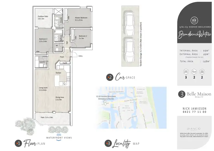 Floorplan of Homely unit listing, 3/61-63 Hooker Boulevard, Broadbeach Waters QLD 4218