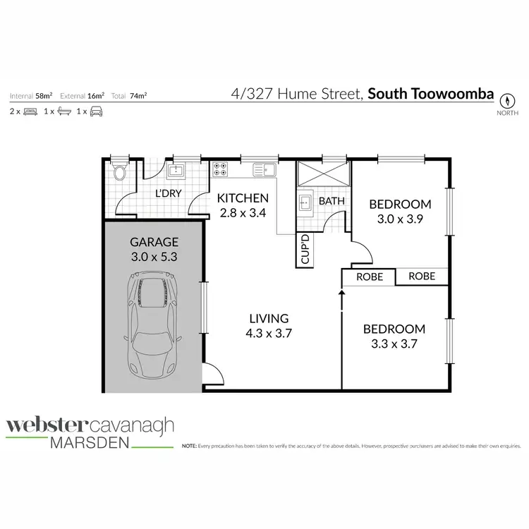 Floorplan of Homely unit listing, 4/327 Hume Street, South Toowoomba QLD 4350