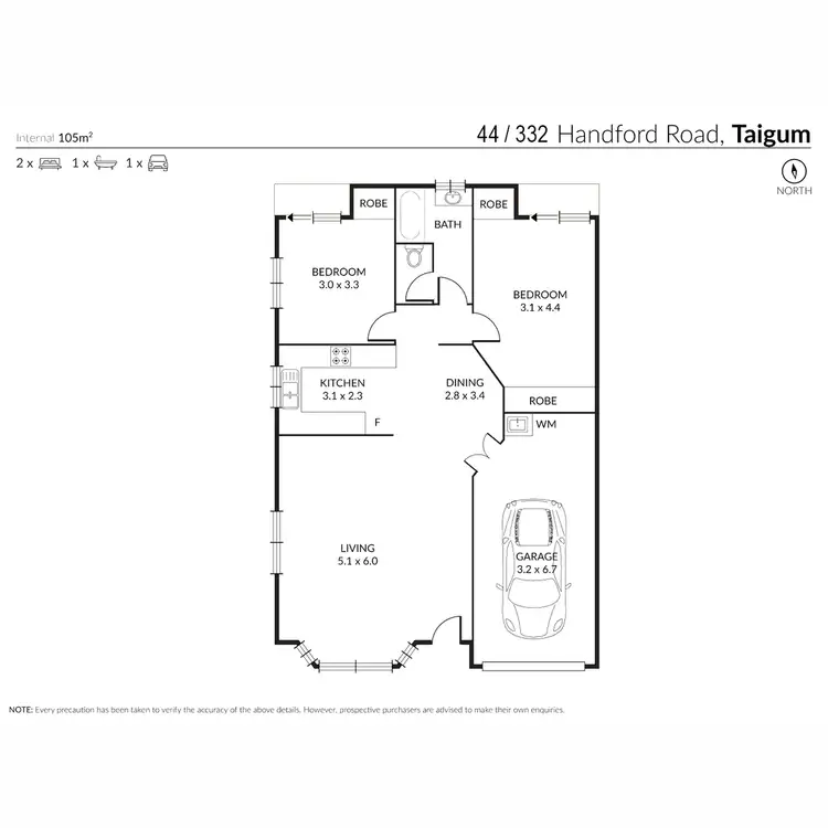 Floorplan of Homely villa listing, 44/332 Handford Road, Taigum QLD 4018
