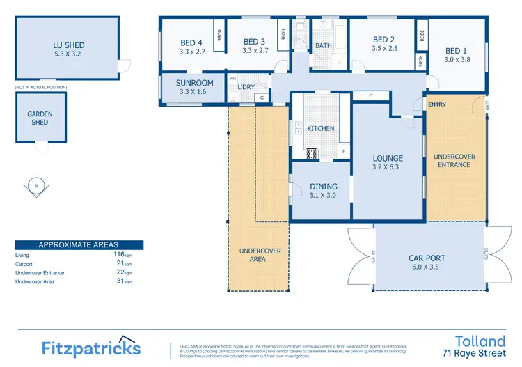 Floorplan of Homely house listing, 71 Raye Street, Tolland NSW 2650