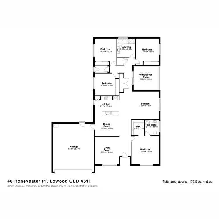 Floorplan of Homely house listing, 46 Honeyeater Place, Lowood QLD 4311