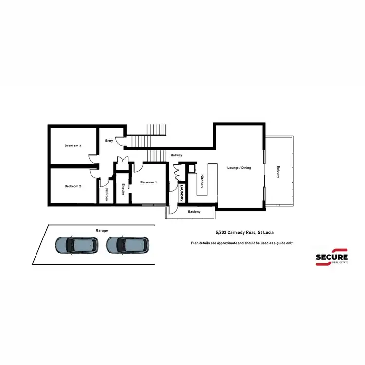 Floorplan of Homely unit listing, 5/202 Carmody Road, St Lucia QLD 4067
