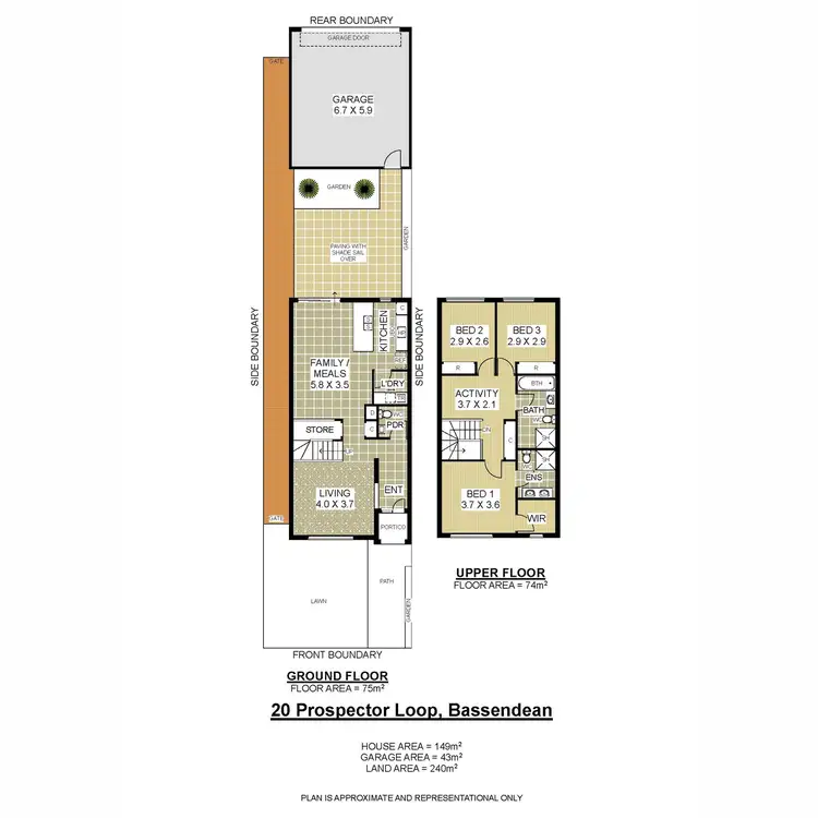 Floorplan of Homely townhouse listing, 20 Prospector Loop, Bassendean WA 6054