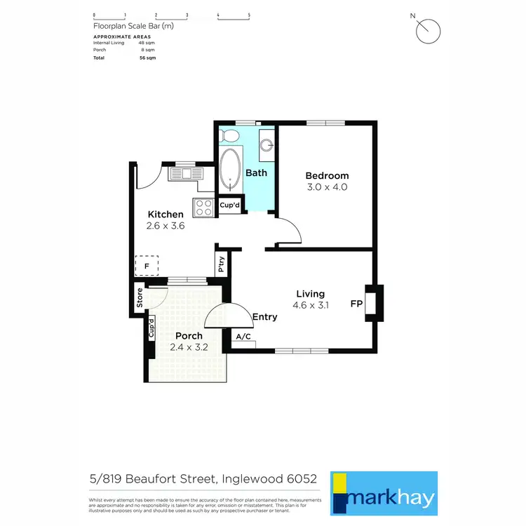 Floorplan of Homely apartment listing, 5/819 Beaufort Street, Inglewood WA 6052