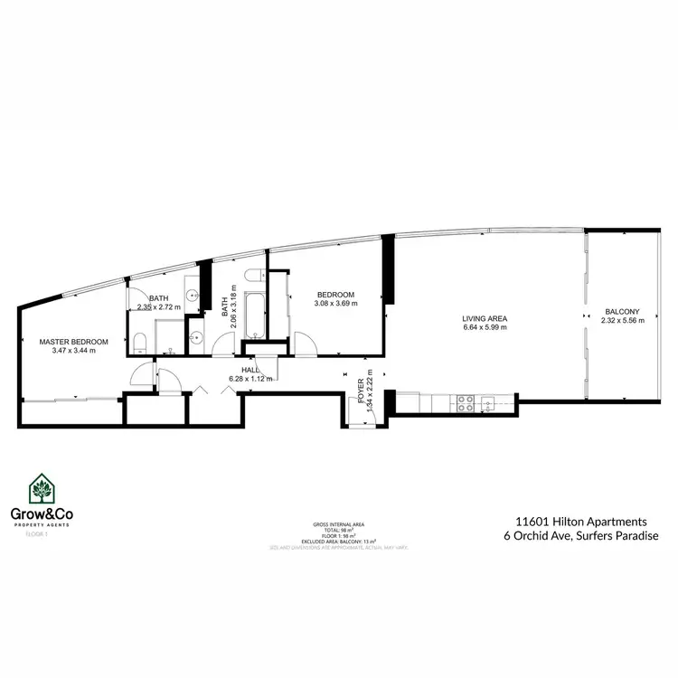 Floorplan of Homely apartment listing, 11601/3113 Surfers Paradise Boulevard, Surfers Paradise QLD 4217