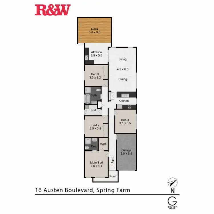Floorplan of Homely house listing, 16 Austen Boulevard, Spring Farm NSW 2570