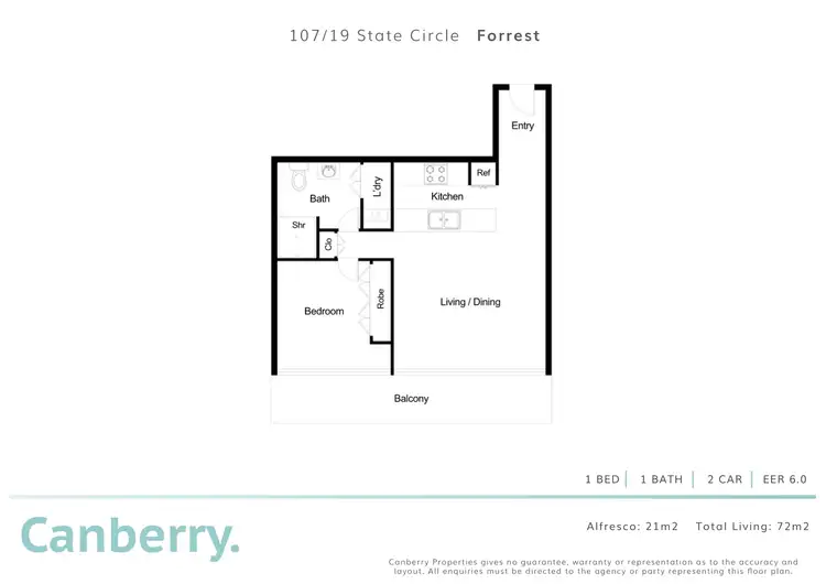 Floorplan of Homely apartment listing, 107/19 State Circle, Forrest ACT 2603