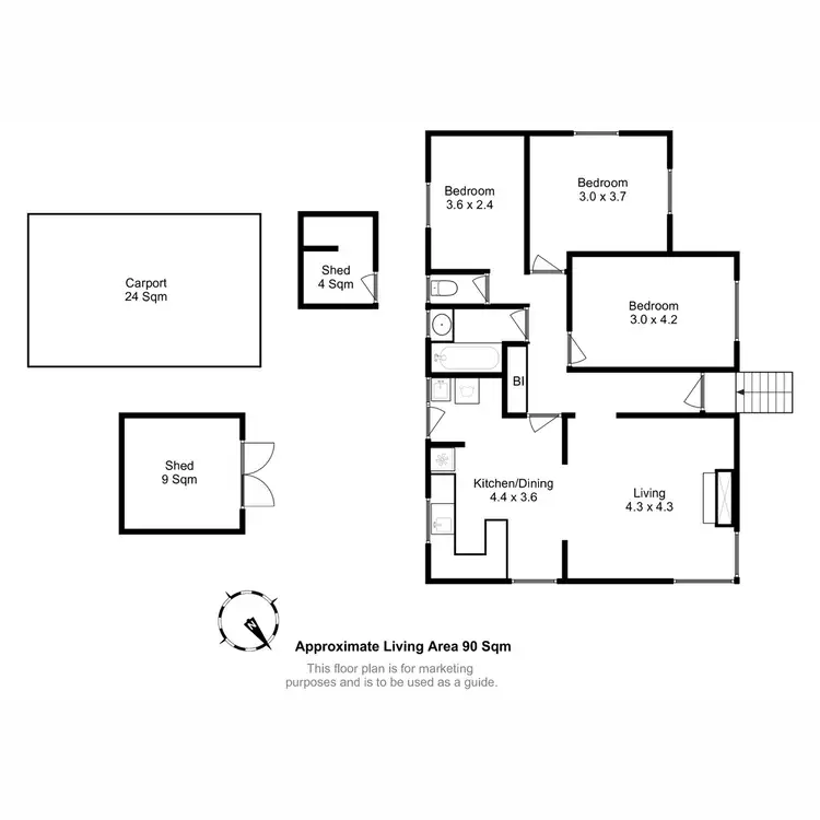 Floorplan of Homely house listing, 1 La Perouse Street, Warrane TAS 7018